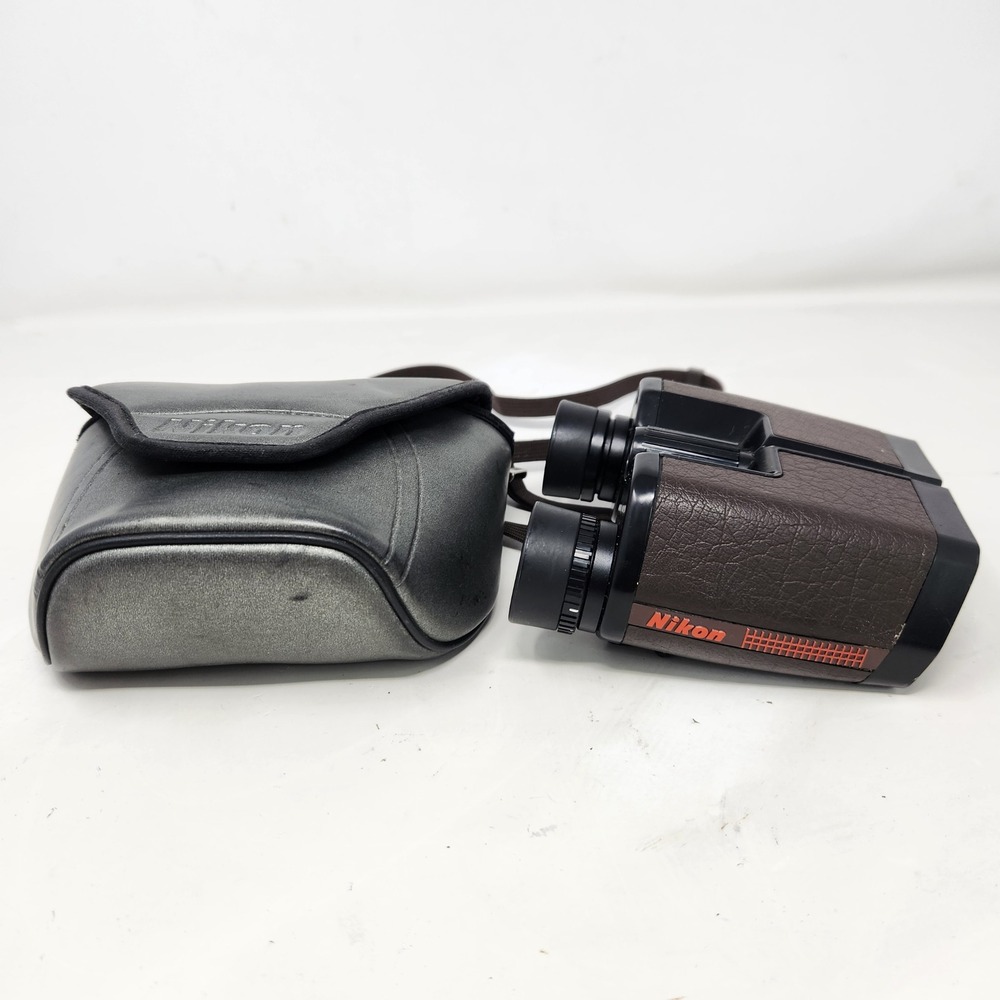 Nikon 8x23 6.3 Degree Compact Binoculars Brown Leatherette Japan with Case